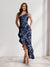 Sheath/Column One-Shoulder Ruffle Floral Wedding Guest Dresses with Split Side