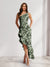 Sheath/Column One-Shoulder Ruffle Floral Wedding Guest Dresses with Split Side
