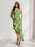 Sheath/Column One-Shoulder Ruffle Floral Wedding Guest Dresses with Split Side