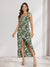 Sheath/Column One-Shoulder Short Floral Women's Dresses with Split Side