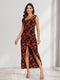 Sheath/Column One-Shoulder Short Floral Women's Dresses with Split Side