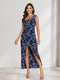 Sheath/Column One-Shoulder Short Floral Women's Dresses with Split Side