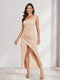 Sheath/Column One-Shoulder Short Floral Women's Dresses with Split Side