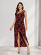Sheath/Column One-Shoulder Short Floral Women's Dresses with Split Side
