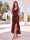 Sheath/Column V-Neck High Low Floral Women's Dresses with Split Side