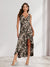 Sheath/Column V-Neck High Low Floral Women's Dresses with Split Side