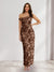 Sheath/Column Asymmetrical Sleeveless Ankle-Length Floral Wedding Guest Dresses