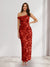 Sheath/Column Asymmetrical Sleeveless Ankle-Length Floral Wedding Guest Dresses