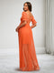 A-Line/Princess Square Neck Half Sleeves Ruched Long Maternity Dresses