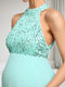 A-Line/Princess Halter Sleeveless Knee-Length Maternity Dresses with Sequins