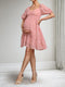 A-Line/Princess V-Neck Short Sleeves Classic Maternity Dresses with Dots & Ruffles