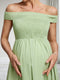A-Line/Princess Off-the-Shoulder Sleeveless Floor-Length Maternity Dresses with Pleats