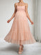 A-Line/Princess Spaghetti Straps Sleeveless Tulle Maternity Dresses with Sequins