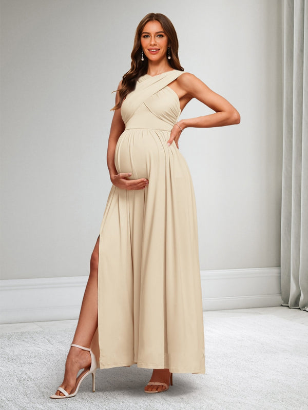 A-Line/Princess V-Neck Sleeveless Elegant Baby Shower Dresses with Split Side