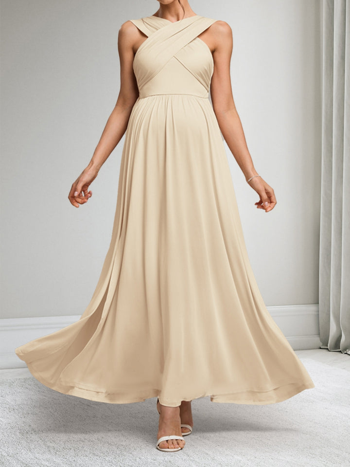 A-Line/Princess V-Neck Sleeveless Elegant Maternity Dresses with Split Side