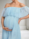 A-Line/Princess Off-the-Shoulder Sleeveless Long Maternity Dresses with Split Side & Ruffles