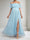 A-Line/Princess Off-the-Shoulder Sleeveless Long Maternity Dresses with Split Side & Ruffles