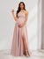 A-Line/Princess One-Shoulder Ruched Chiffon Baby Shower Bridesmaid Dresses with Split Side & Ruffles