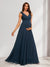 A-Line/Princess V-Neck Sleeveless Floor-Length Baby Shower Bridesmaid Dresses with Ruffle & Bow