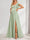 A-Line/Princess Square Neck Maternity Bridesmaid Dresses with Ruffles & Side Slit