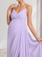 A-Line/Princess Spaghetti Straps Ruched Elegant Maternity Bridesmaid Dresses with Split Side