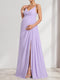 A-Line/Princess Spaghetti Straps Ruched Elegant Maternity Bridesmaid Dresses with Split Side