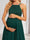 A-Line/Princess Halter Straps Sleeveless Long Maternity Bridesmaid Dresses with Lace Appliques