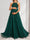 A-Line/Princess Halter Straps Sleeveless Long Maternity Bridesmaid Dresses with Lace Appliques