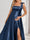 A-Line/Princess Square Neck Floor-Length Maternity Bridesmaid Dresses with Split Side & Pleats