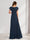 A-Line/Princess V-Neck Flutter Sleeves Ruched Maternity Bridesmaid Dresses with Ruffles