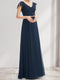 A-Line/Princess V-Neck Flutter Sleeves Ruched Maternity Bridesmaid Dresses with Ruffles