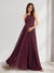 A-Line/Princess Halter Sleeveless Ruched Long Chiffon Baby Shower  Bridesmaid Dresses