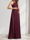 A-Line/Princess Halter Sleeveless Ruched Long Chiffon Maternity Bridesmaid Dresses