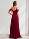 A-Line/Princess Spaghetti Straps Floor-Length Maternity Bridesmaid Dresses with Bow & Pleats