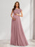 A-Line/Princess Round Neck Long Baby Shower Bridesmaid Dresses with Lace Appliques
