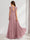 A-Line/Princess Round Neck Long Maternity Bridesmaid Dresses with Lace Appliques