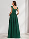 A-Line/Princess Square Ruched Floor-Length Chiffon Maternity Bridesmaid Dresses with Pleats