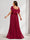A-Line/Princess Off-the-Shoulder Ruched Long Maternity Bridesmaid Dresses with Ruffles