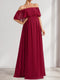 A-Line/Princess Off-the-Shoulder Ruched Long Maternity Bridesmaid Dresses with Ruffles