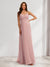 A-Line/Princess Spaghetti Straps Sleeveless Ruched Long Elegant Baby Shower Bridesmaid Dresses