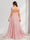 A-Line/Princess V-Neck Flutter Sleeves Ruched Long Maternity Bridesmaid Dresses with Pleats
