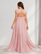 A-Line/Princess V-Neck Flutter Sleeves Ruched Long Maternity Bridesmaid Dresses with Pleats