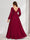A-Line/Princess V-Neck Long Sleeves Ruched Maternity Bridesmaid Dresses with Split Side