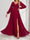 A-Line/Princess V-Neck Long Sleeves Ruched Maternity Bridesmaid Dresses with Split Side