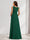 A-Line/Princess Scoop Ruched Floor-Length Maternity Bridesmaid Dresses with Ruffles & Side Slit