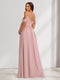 A-Line/Princess Cold Shoulder Chiffon Ruched Maternity Bridesmaid Dresses with Pleats