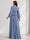 A-Line/Princess Scoop Long Sleeves Ruched Floor-Length Maternity Bridesmaid Dresses with Bow