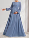 A-Line/Princess Scoop Long Sleeves Ruched Floor-Length Maternity Bridesmaid Dresses with Bow