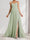 A-Line/Princess Spaghetti Straps Floor-Length Maternity Bridesmaid Dresses with Split Side & Pleats