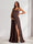 A-Line/Princess Spaghetti Straps Floor-Length Maternity Bridesmaid Dresses with Split Side & Pleats